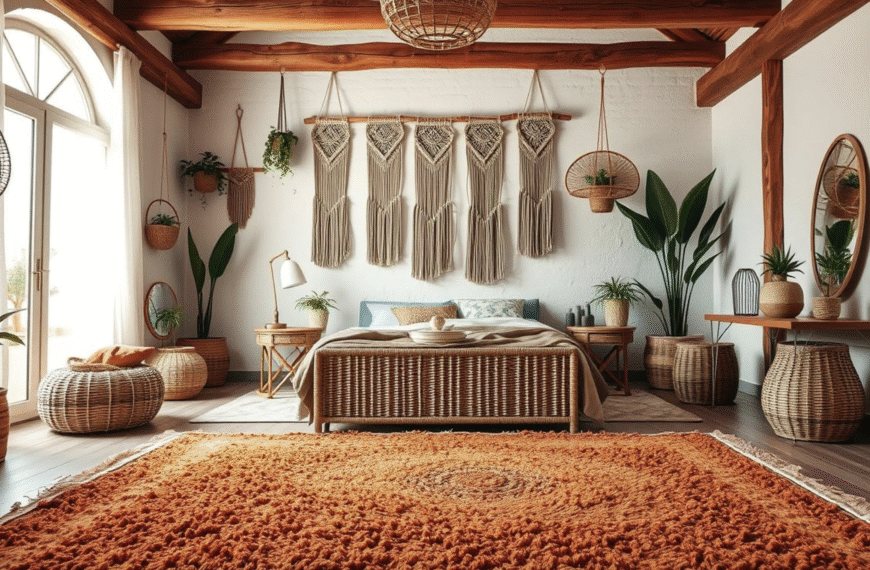 Earthy Tone Boho Bedroom Decor for…